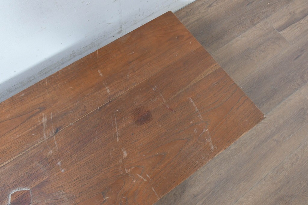 ヴィンテージ　ディスプレイ台やテレビ台としてもおすすめ!　チーク材の素朴な裁ち板　(R-086846)