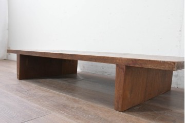 ヴィンテージ　ディスプレイ台やテレビ台としてもおすすめ!　チーク材の素朴な裁ち板　(R-086846)