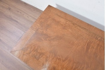 和製アンティーク　栃(トチ)材　希少な縮み杢が使用された飴色の座卓　(R-086848)