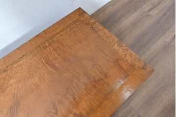 和製アンティーク　栃(トチ)材　希少な縮み杢が使用された飴色の座卓　(R-086848)