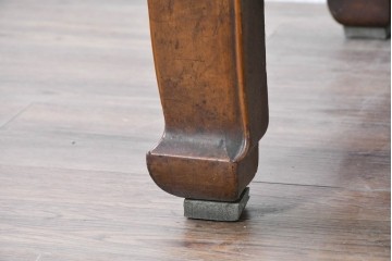 和製アンティーク　栃(トチ)材　希少な縮み杢が使用された飴色の座卓　(R-086848)