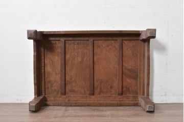 和製アンティーク　栃(トチ)材　希少な縮み杢が使用された飴色の座卓　(R-086848)