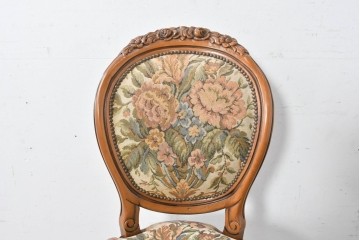 中古　イタリア高級輸入家具　華やかなゴブラン織りのダイニングチェア　(R-086849)