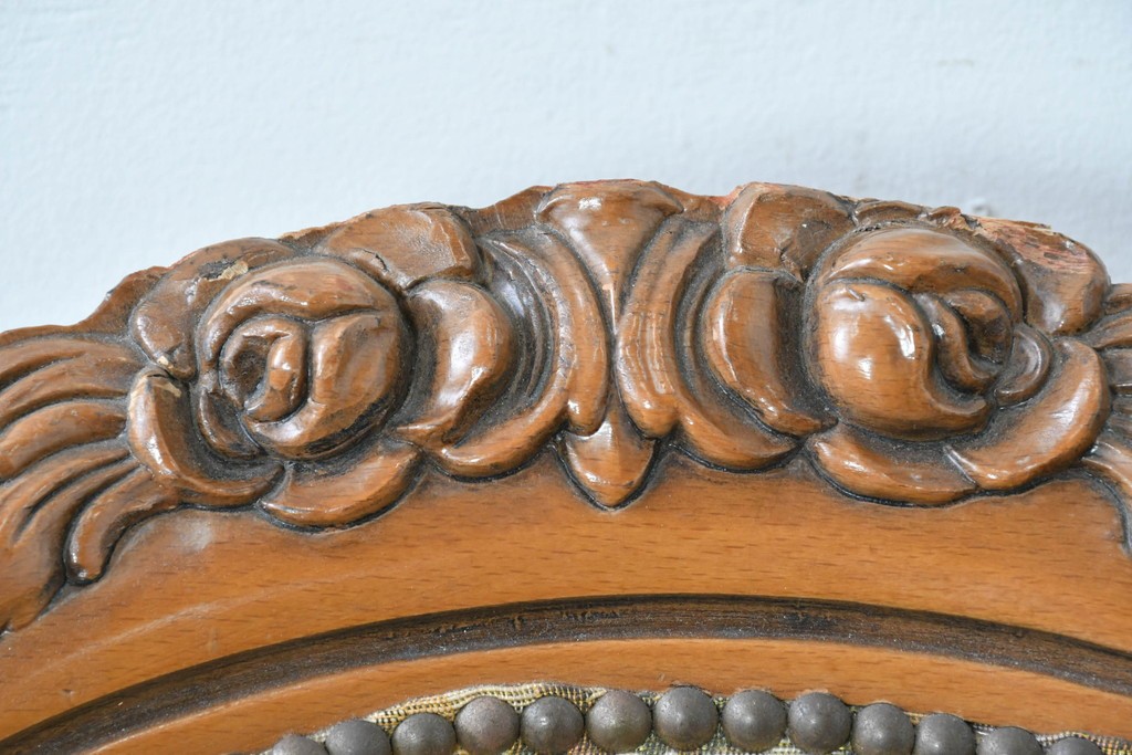 中古　イタリア高級輸入家具　華やかなゴブラン織りのダイニングチェア　(R-086849)