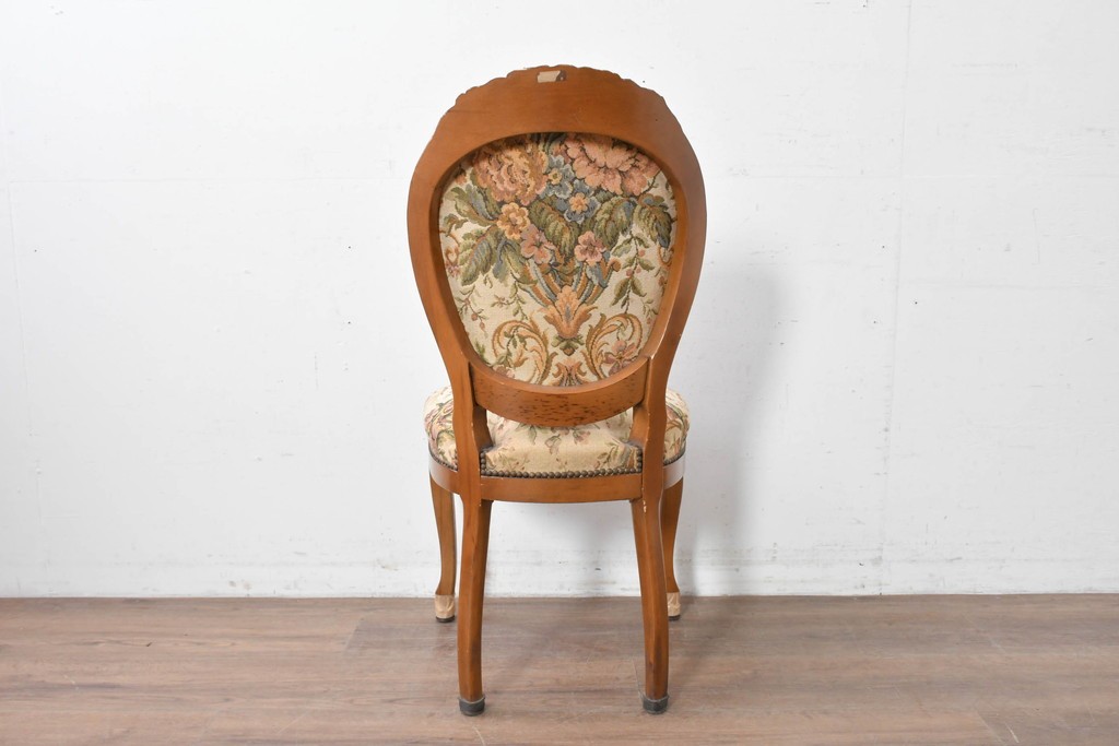 中古　イタリア高級輸入家具　華やかなゴブラン織りのダイニングチェア　(R-086849)