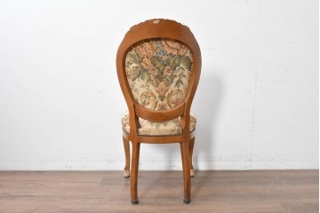 中古　イタリア高級輸入家具　華やかなゴブラン織りのダイニングチェア　(R-086849)