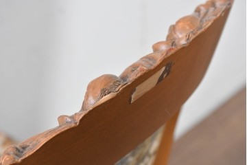 中古　イタリア高級輸入家具　華やかなゴブラン織りのダイニングチェア　(R-086849)