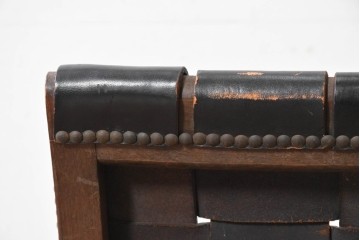 スペインヴィンテージ　Pierre Lottier(ピエール・ロティエ)　本革を格子状に編み込んだスリッパチェア　(R-086850)