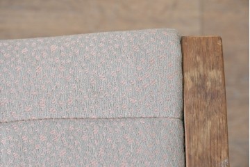 中古　天童木工(Tendo)　ヘロン(HERON)シリーズ　継ぎ目のないサイドフレームが特徴のロッキングチェアとオットマンのセット　(R-086851)