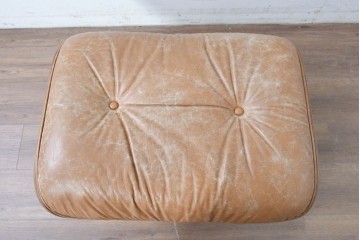 【ジャンク品】　アメリカヴィンテージ　Hermanmiller(ハーマンミラー社)　ローズウッド材　本革シートのイームズラウンジチェア&オットマンのセット　定価約113万円　(R-086852)