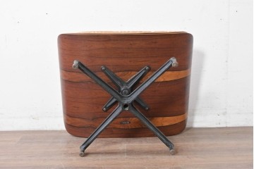 【ジャンク品】　アメリカヴィンテージ　Hermanmiller(ハーマンミラー社)　ローズウッド材　本革シートのイームズラウンジチェア&オットマンのセット　定価約113万円　(R-086852)