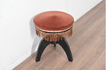 和製ヴィンテージ　クラシカルなフリンジ飾り付きのピアノスツール　(R-086853)
