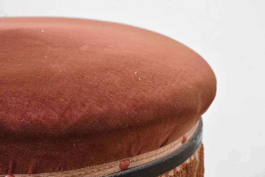 和製ヴィンテージ　クラシカルなフリンジ飾り付きのピアノスツール　(R-086853)