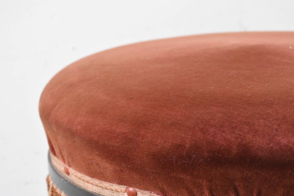 和製ヴィンテージ　クラシカルなフリンジ飾り付きのピアノスツール　(R-086853)