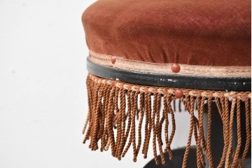 和製ヴィンテージ　クラシカルなフリンジ飾り付きのピアノスツール　(R-086853)