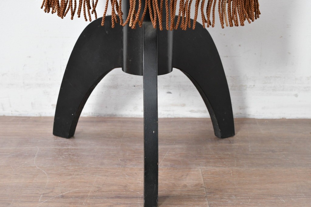 和製ヴィンテージ　クラシカルなフリンジ飾り付きのピアノスツール　(R-086853)