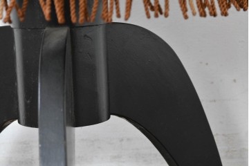 和製ヴィンテージ　クラシカルなフリンジ飾り付きのピアノスツール　(R-086853)