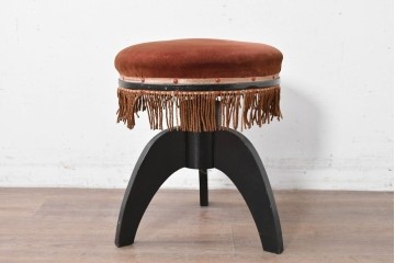 和製ヴィンテージ　クラシカルなフリンジ飾り付きのピアノスツール　(R-086853)