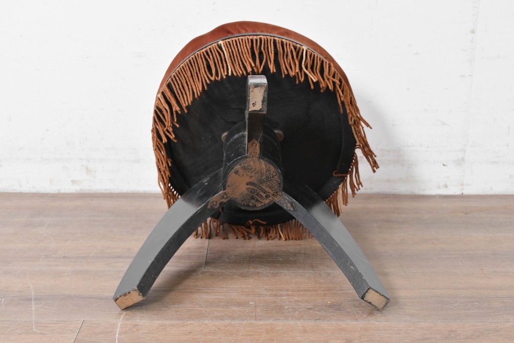 和製ヴィンテージ　クラシカルなフリンジ飾り付きのピアノスツール　(R-086853)