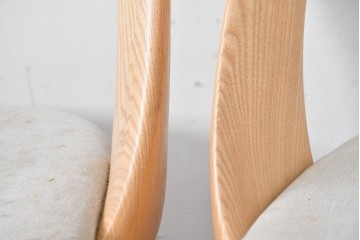 中古　イタリア製　porada(ポラダ)　Ester(エスター)シリーズ　ナチュラルアッシュ　曲線が美しいダイニングチェア4脚セット　定価(4脚合計)約137万円　(R-086854)