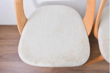 中古　イタリア製　porada(ポラダ)　Ester(エスター)シリーズ　ナチュラルアッシュ　曲線が美しいダイニングチェア4脚セット　定価(4脚合計)約137万円　(R-086854)