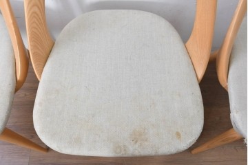 中古　イタリア製　porada(ポラダ)　Ester(エスター)シリーズ　ナチュラルアッシュ　曲線が美しいダイニングチェア4脚セット　定価(4脚合計)約137万円　(R-086854)