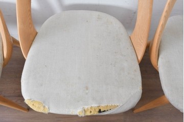 中古　イタリア製　porada(ポラダ)　Ester(エスター)シリーズ　ナチュラルアッシュ　曲線が美しいダイニングチェア4脚セット　定価(4脚合計)約137万円　(R-086854)