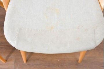 中古　イタリア製　porada(ポラダ)　Ester(エスター)シリーズ　ナチュラルアッシュ　曲線が美しいダイニングチェア4脚セット　定価(4脚合計)約137万円　(R-086854)