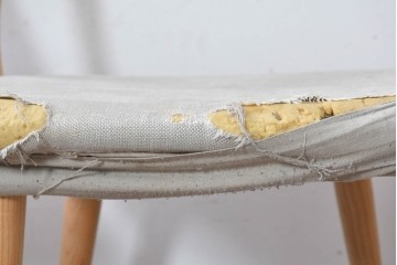 中古　イタリア製　porada(ポラダ)　Ester(エスター)シリーズ　ナチュラルアッシュ　曲線が美しいダイニングチェア4脚セット　定価(4脚合計)約137万円　(R-086854)