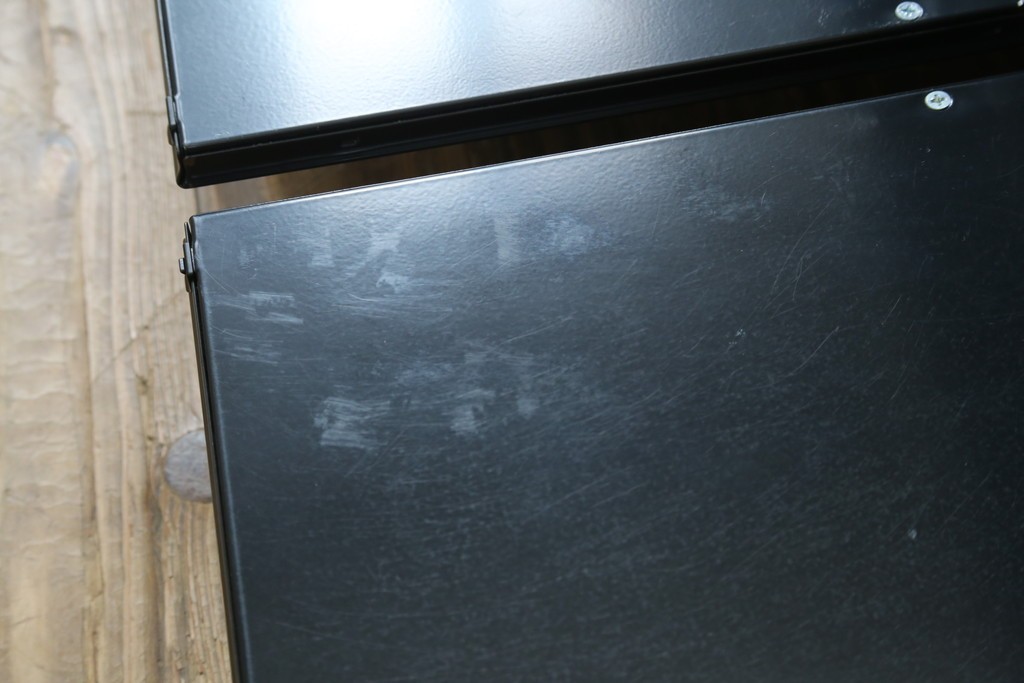 中古　スイス　USMハラー(USM Haller)　ドロップダウンドア収納付きの2段シェルフ　定価約24万円　(R-086855)