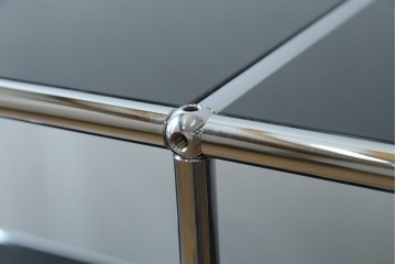 中古　スイス　USMハラー(USM Haller)　ドロップダウンドア収納付きの2段シェルフ　定価約24万円　(R-086855)