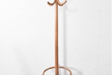 和製ヴィンテージ　秋田木工　曲げ木の優美な傘立て付きポールハンガー　(R-086856)