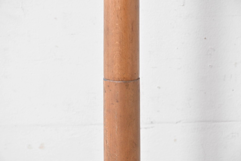 和製ヴィンテージ　秋田木工　曲げ木の優美な傘立て付きポールハンガー　(R-086856)