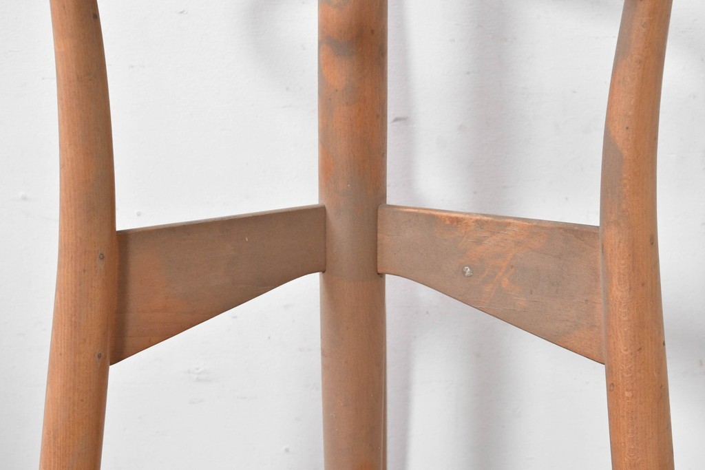 和製ヴィンテージ　秋田木工　曲げ木の優美な傘立て付きポールハンガー　(R-086856)