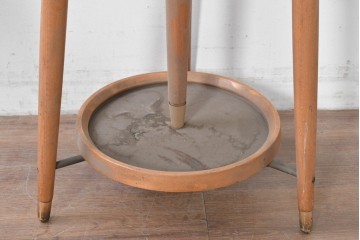 和製ヴィンテージ　秋田木工　曲げ木の優美な傘立て付きポールハンガー　(R-086856)