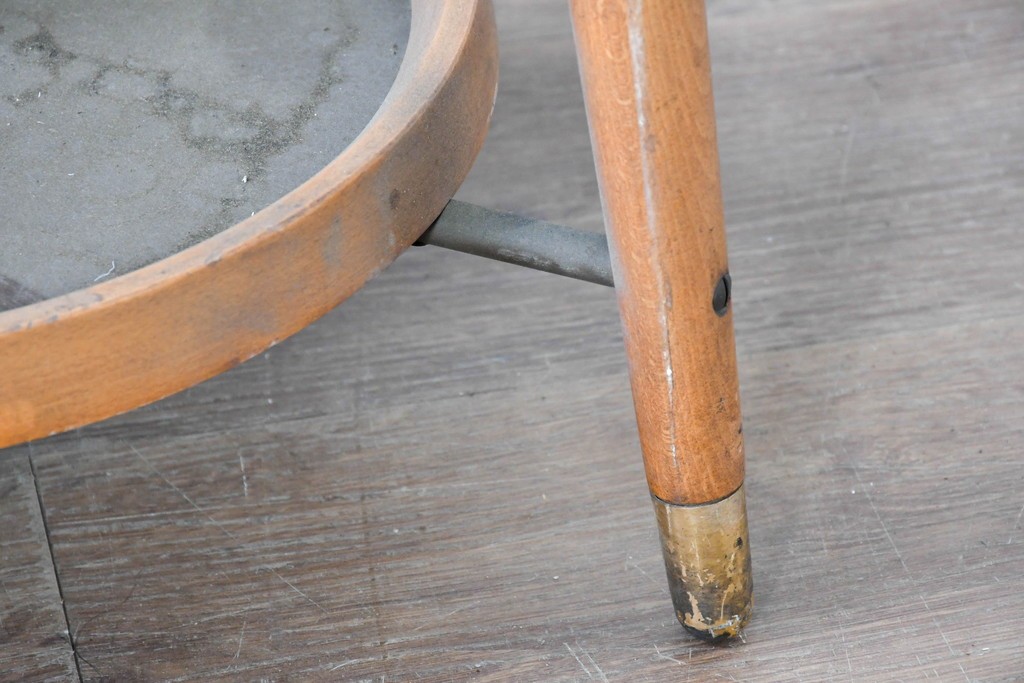 和製ヴィンテージ　秋田木工　曲げ木の優美な傘立て付きポールハンガー　(R-086856)