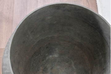 昭和中期　真鍮製　持ち手の付いた特大サイズの羽釜　(R-086857)