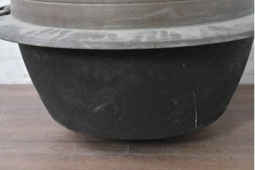 昭和中期　真鍮製　持ち手の付いた特大サイズの羽釜　(R-086857)