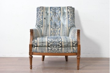 中古　DREXEL HERITAGE(ドレクセルヘリテイジ)　アカンサス紋様のジャガード織りが上品なラウンジチェア　(R-086858)