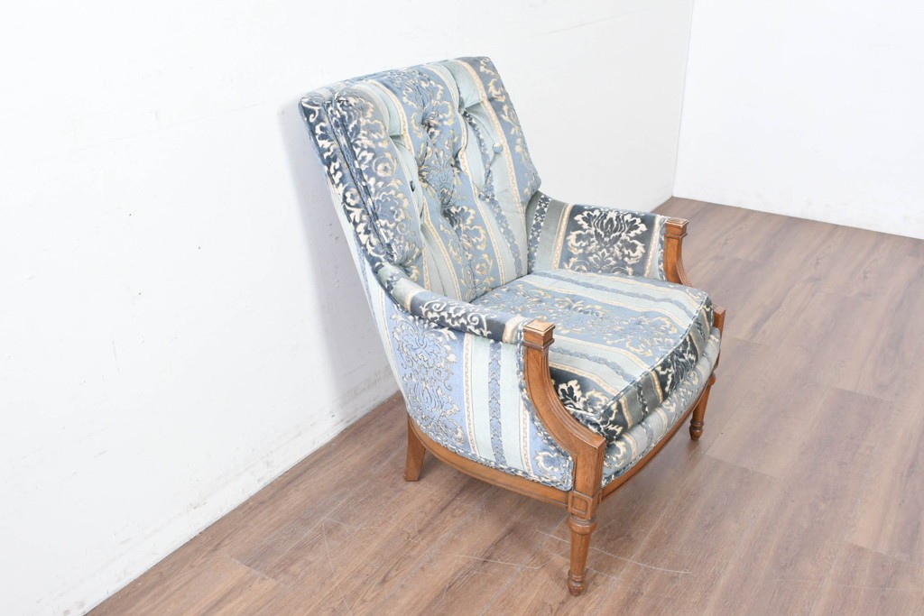 中古　DREXEL HERITAGE(ドレクセルヘリテイジ)　アカンサス紋様のジャガード織りが上品なラウンジチェア　(R-086858)