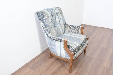 中古　DREXEL HERITAGE(ドレクセルヘリテイジ)　アカンサス紋様のジャガード織りが上品なラウンジチェア　(R-086858)