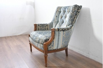 中古　DREXEL HERITAGE(ドレクセルヘリテイジ)　アカンサス紋様のジャガード織りが上品なラウンジチェア　(R-086858)