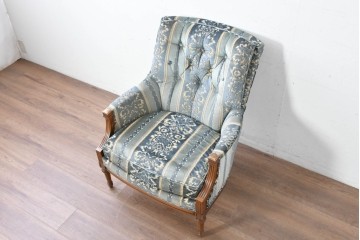 中古　DREXEL HERITAGE(ドレクセルヘリテイジ)　アカンサス紋様のジャガード織りが上品なラウンジチェア　(R-086858)