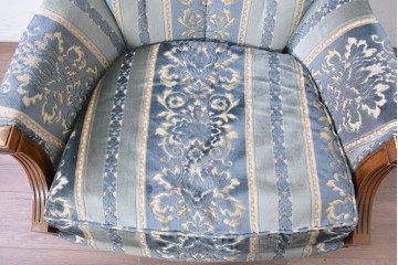 中古　DREXEL HERITAGE(ドレクセルヘリテイジ)　アカンサス紋様のジャガード織りが上品なラウンジチェア　(R-086858)