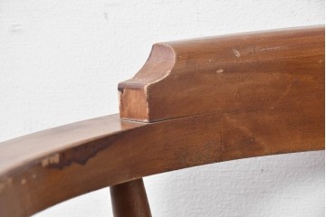 和製アンティーク　草花の透かし意匠がアクセントの回転椅子　(R-086859)