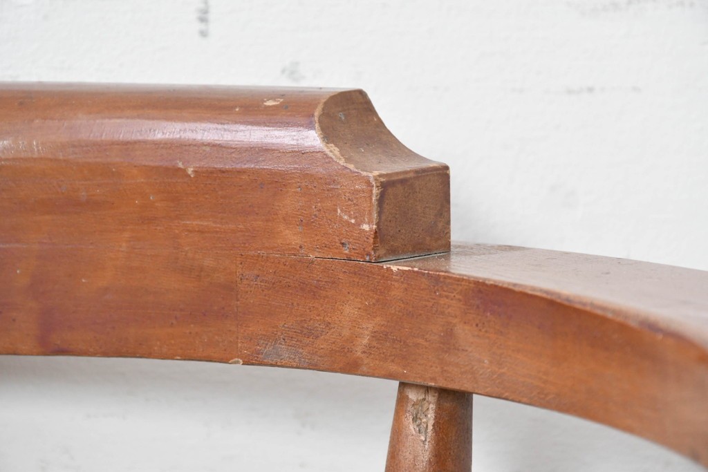 和製アンティーク　草花の透かし意匠がアクセントの回転椅子　(R-086859)