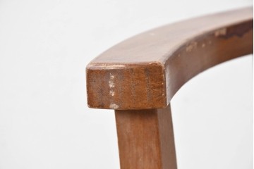 和製アンティーク　草花の透かし意匠がアクセントの回転椅子　(R-086859)