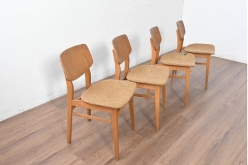 中古　トラックファニチャー(TRUCK FURNITURE)　楢(ナラ)材　ナチュラルな素材感が魅力のTORCH(トーチ)チェア4脚セット　定価(4脚合計)約32万7千円　(R-086861)