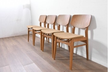 中古　トラックファニチャー(TRUCK FURNITURE)　楢(ナラ)材　ナチュラルな素材感が魅力のTORCH(トーチ)チェア4脚セット　定価(4脚合計)約32万7千円　(R-086861)