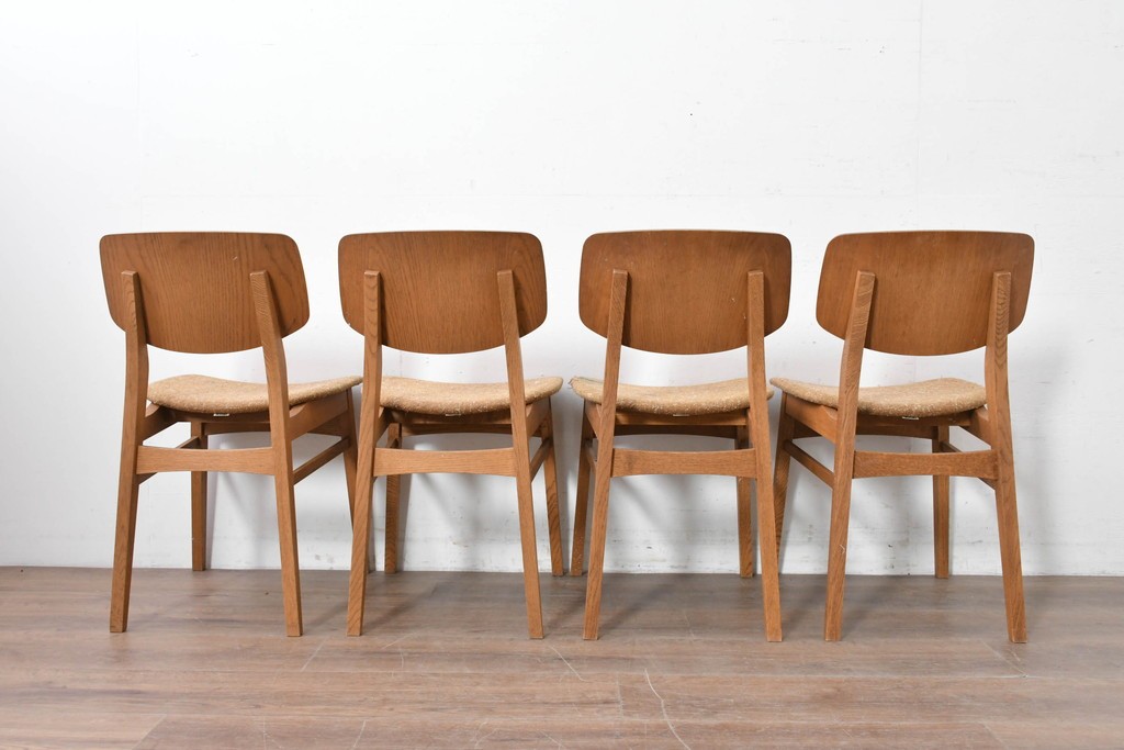 中古　トラックファニチャー(TRUCK FURNITURE)　楢(ナラ)材　ナチュラルな素材感が魅力のTORCH(トーチ)チェア4脚セット　定価(4脚合計)約32万7千円　(R-086861)